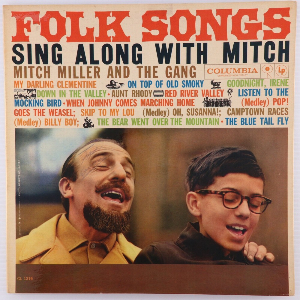 Mitch Miller & The Gang Folk Songs Sing Along With Mitch 1959 LP Record CL 1316